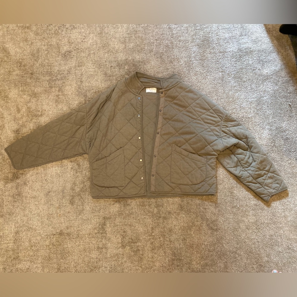 Free People Army Green Fall Jacket